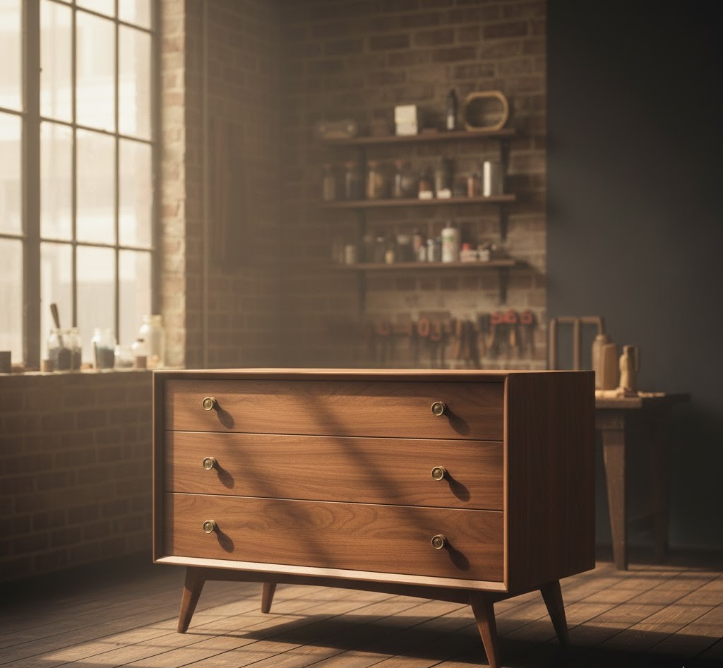 Restaurerad byrå från 1950-talet